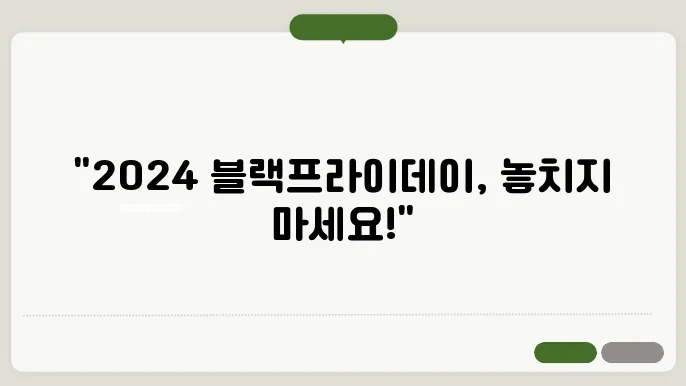 2024 블랙프라이데이 준비하기