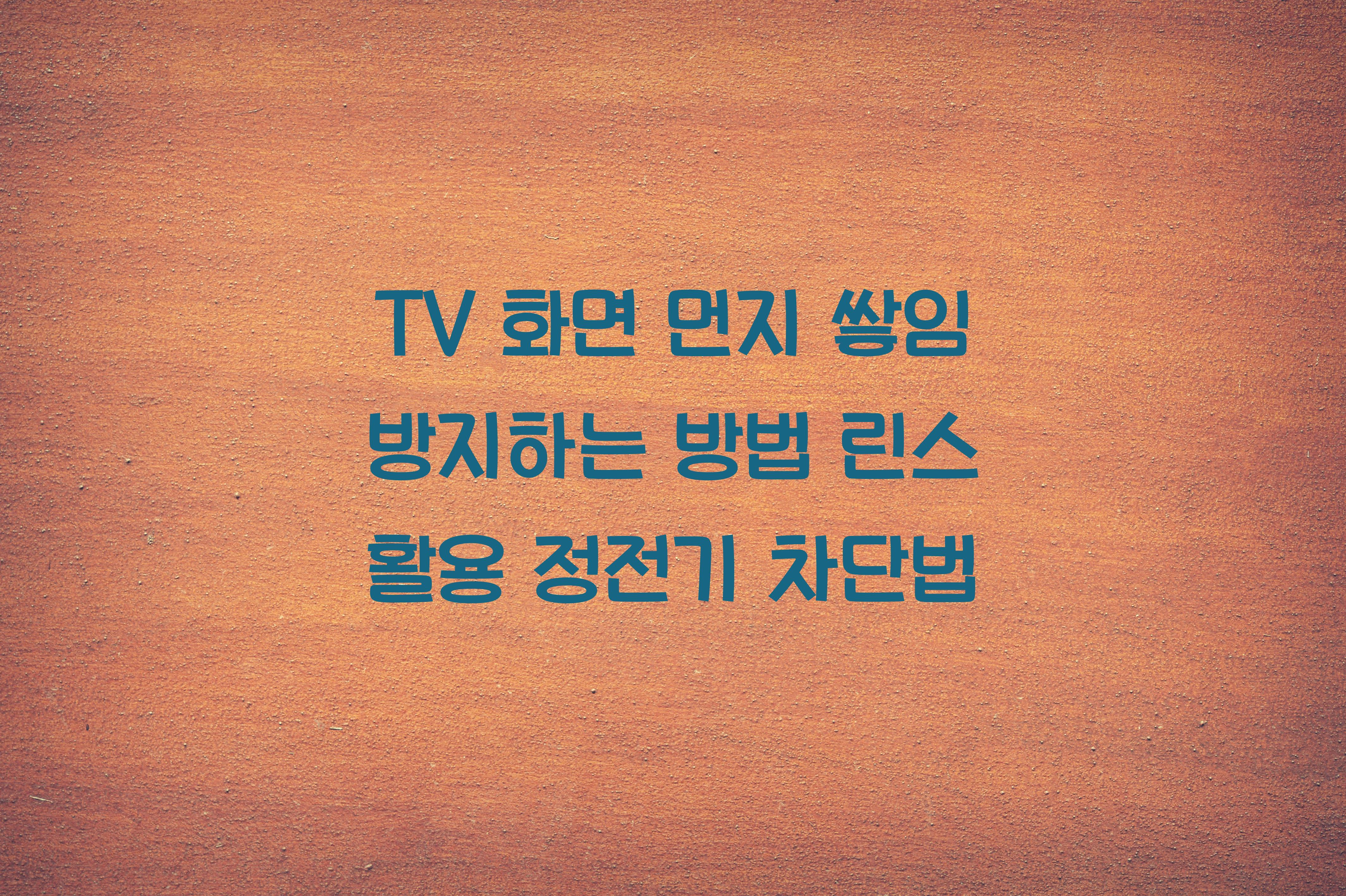 TV 화면 먼지 쌓임 방지하는 방법