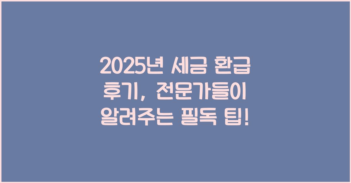 2025년 세금 환급 후기