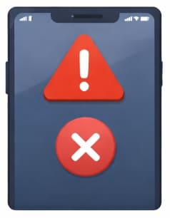 휴대폰에경고화면이뜬이미지