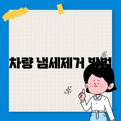 차량 냄세제거 방법