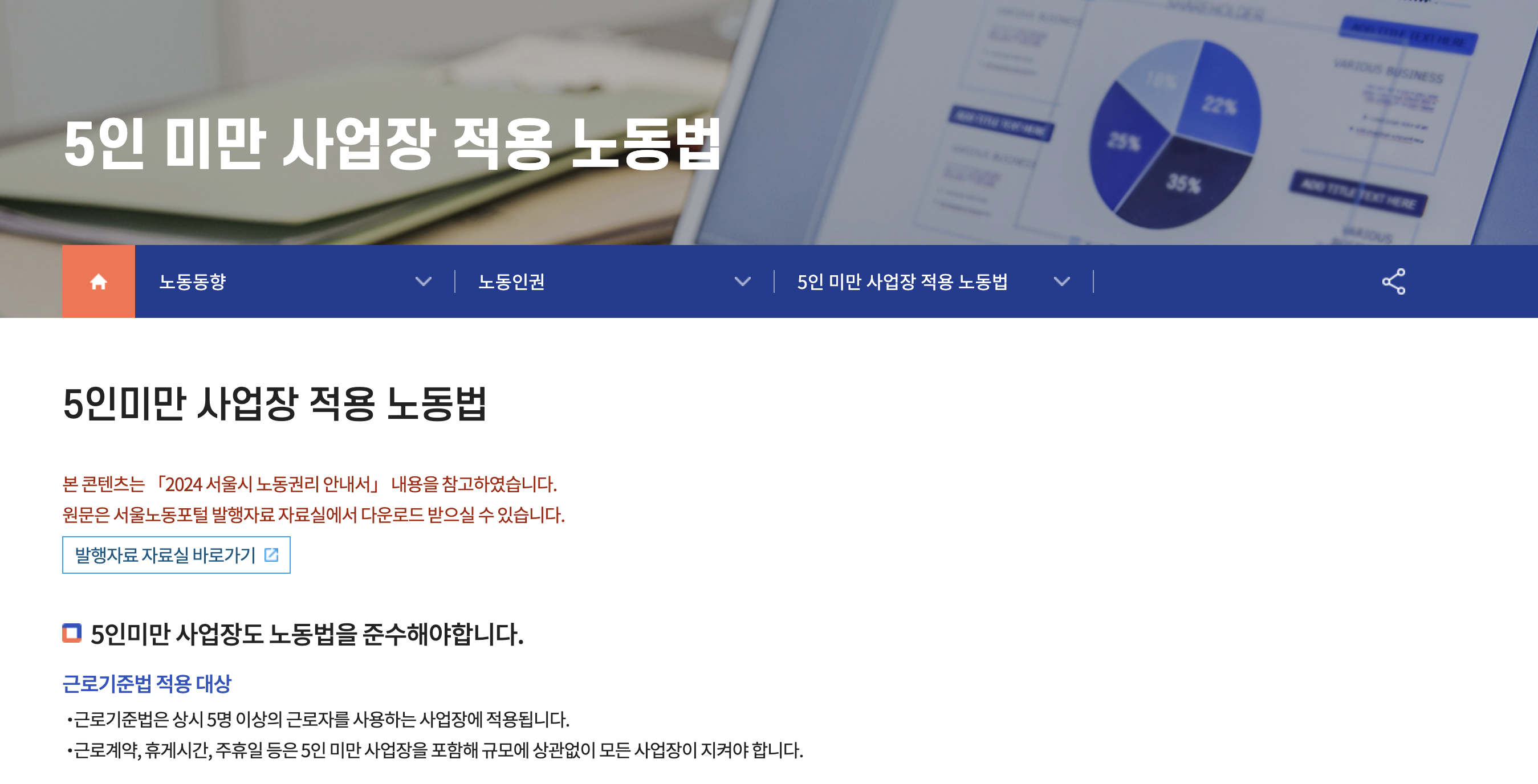 5인 미만 사업장 적용 노동법