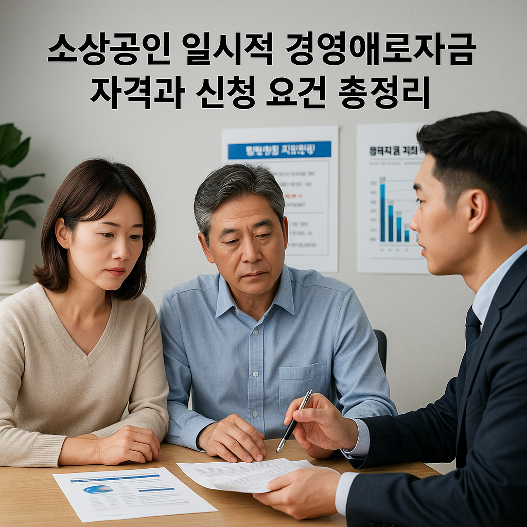 소상공인 일시적 경영애로자금 자격과 신청 요건 총정리