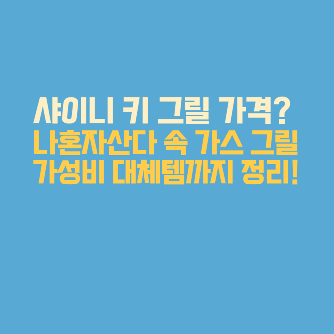 샤이니 키가 사용한 웨버 트래블러 가스 그릴 전면 이미지