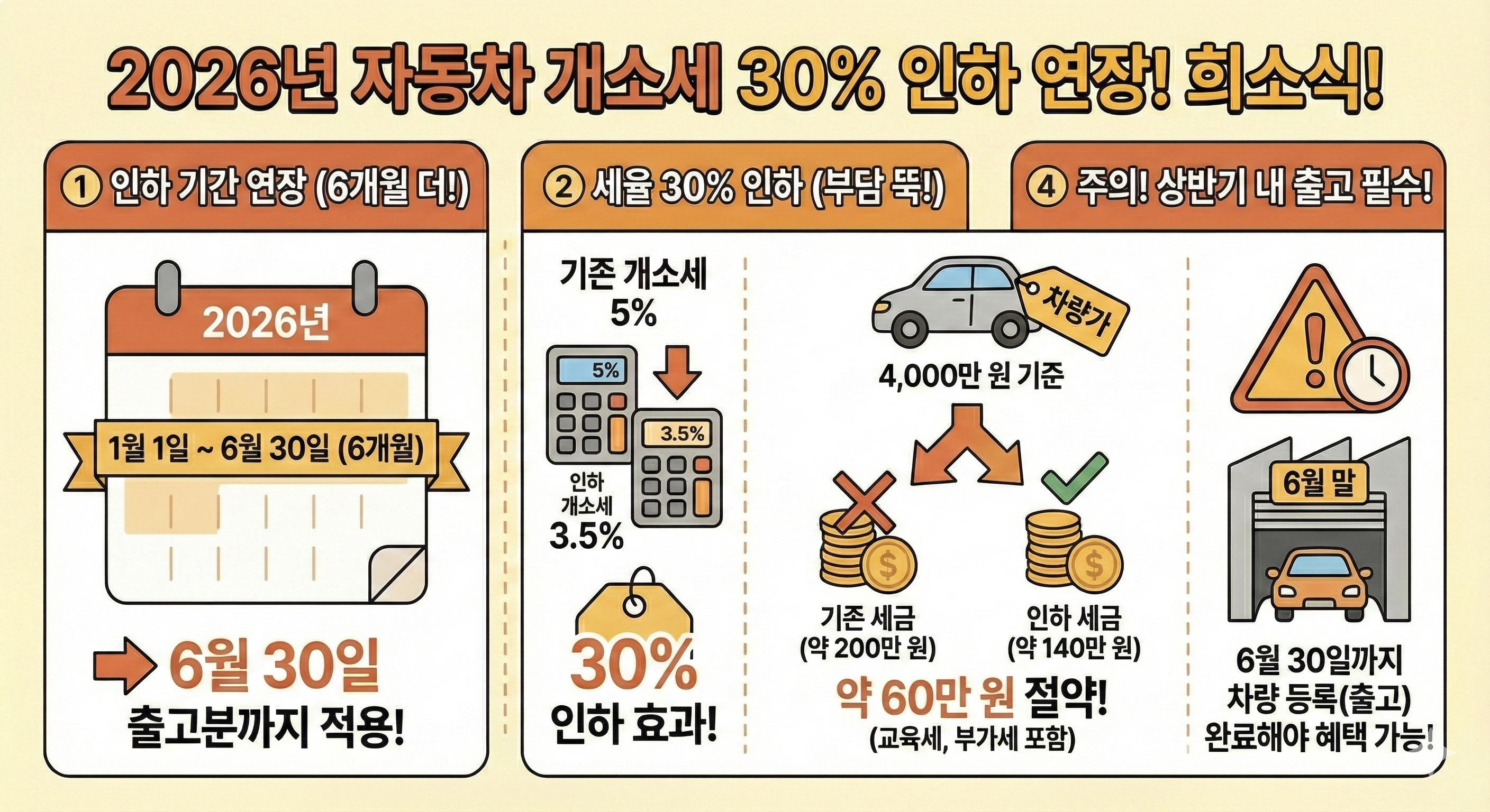 2026 자동차 개소세 30% 인하 연장