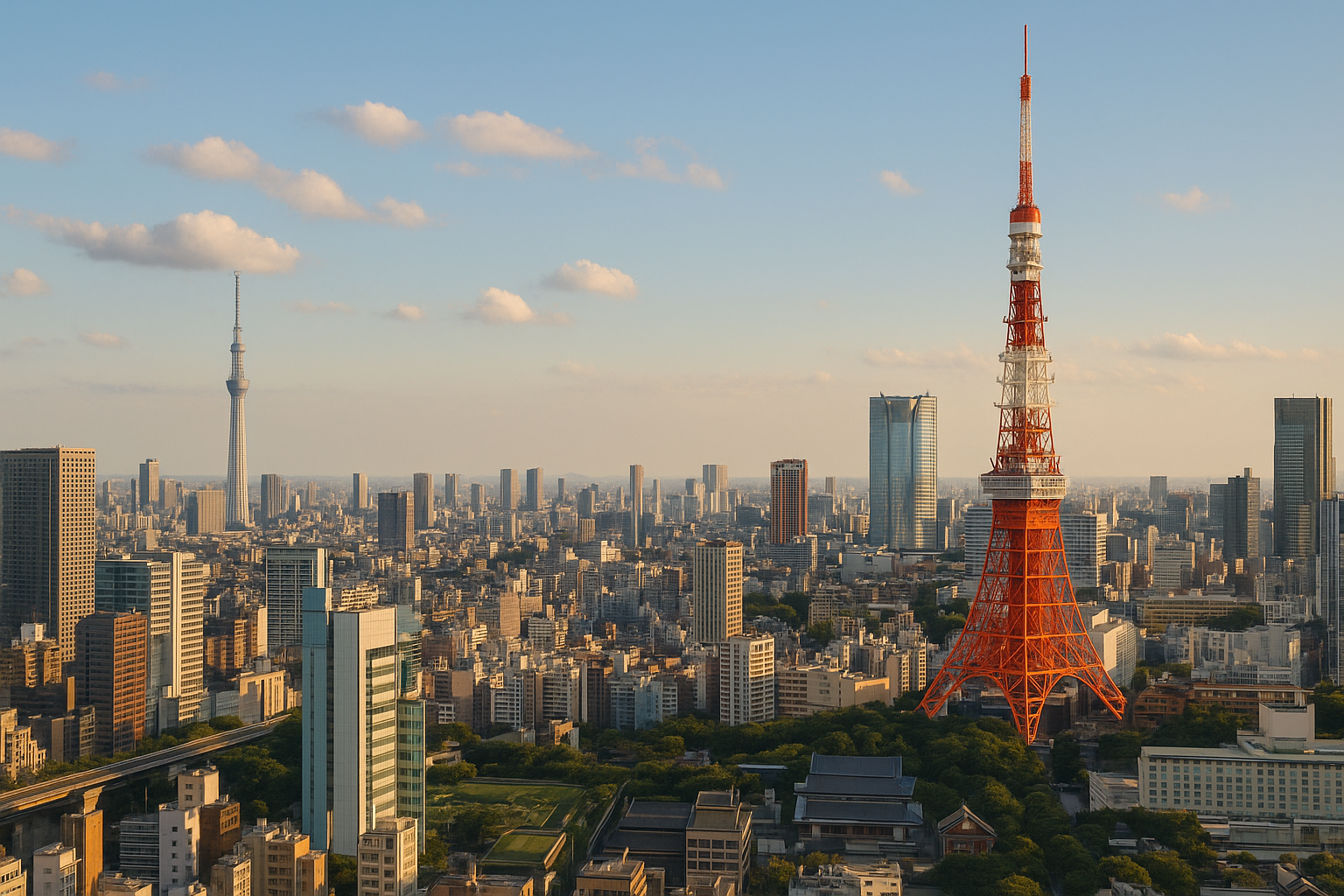 도쿄에서 꼭 가봐야 할 인기 명소 정리(AI로 만들어진 이미지)