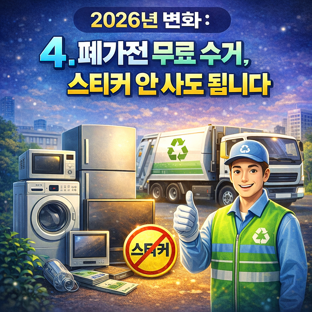 2026년 변화 : 4. 폐가전 무료 수거, 스티커 안 사도 됩니다