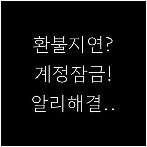 알리페이 환불 지연 및 계정 잠금 해..