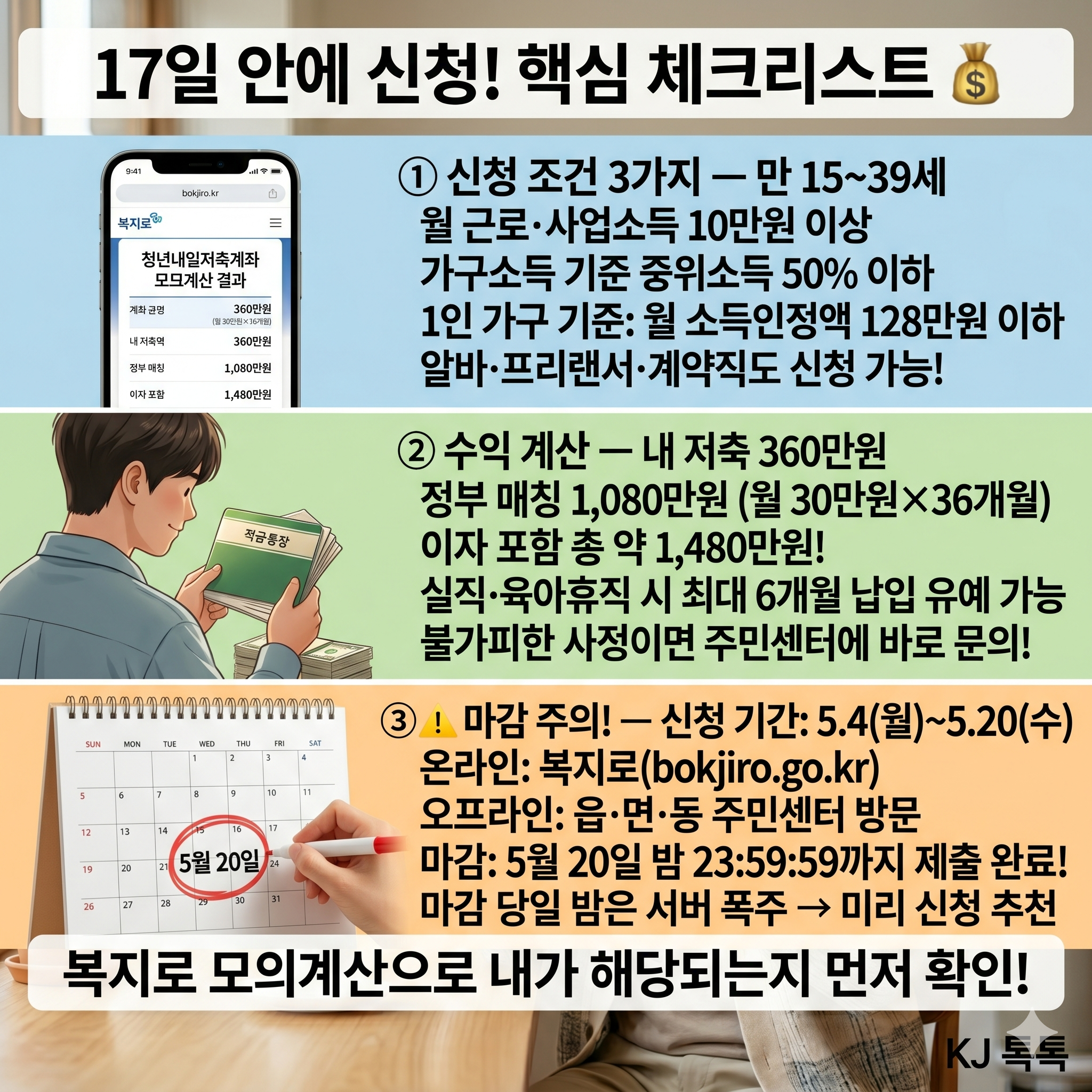 2026 청년내일저축계좌 &mdash; 5월 4일 신청 시작! 월 10만원으로 1,440만원 만드는 법