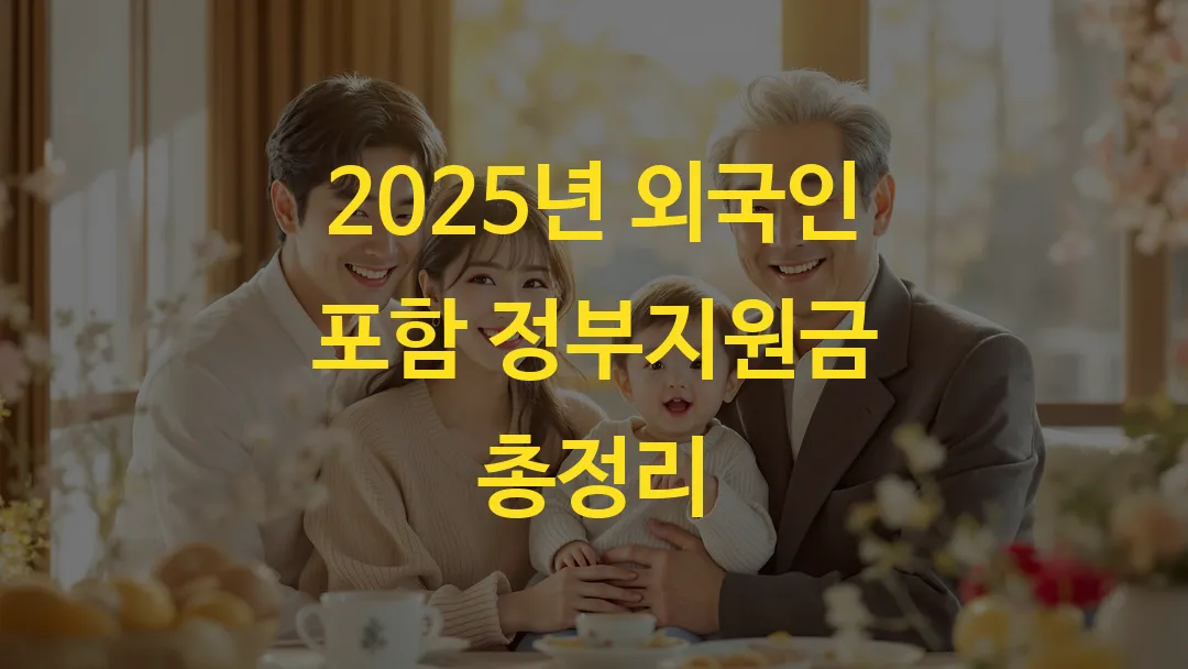 2025년 외국인 포함 정부지원금 총정리