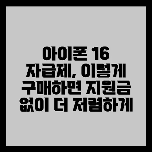 아이폰 16 자급제, 이렇게 구매하면 지원금 없이 더 저렴하게
