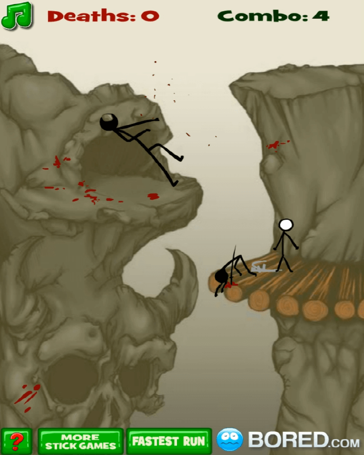 적에게-돌맹이를-던져-처치하는-화면