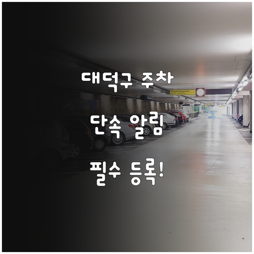 대덕구 주정차 단속 알림 서비스 신청..