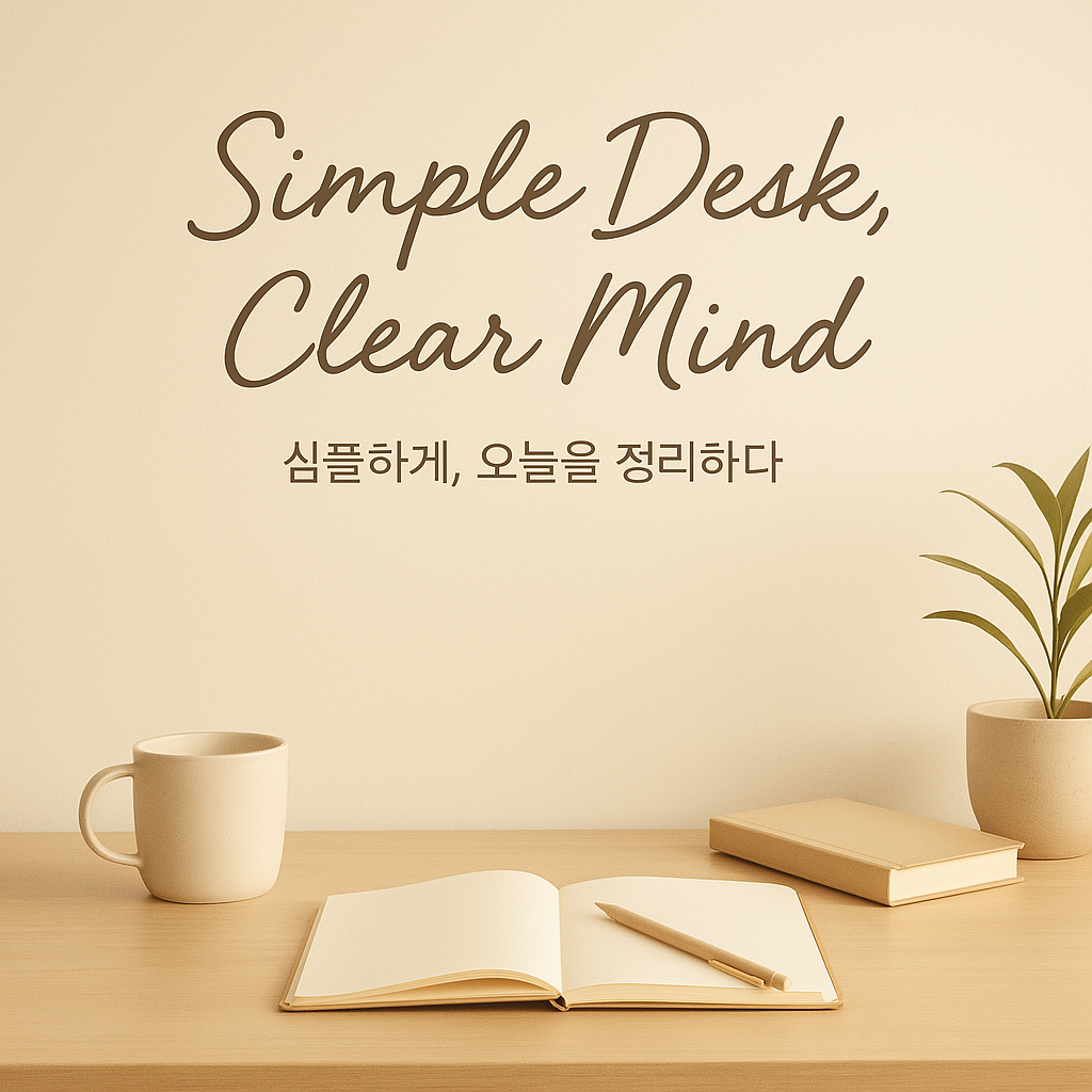 Simple Desk, Clean Mind 를 표현한 사진