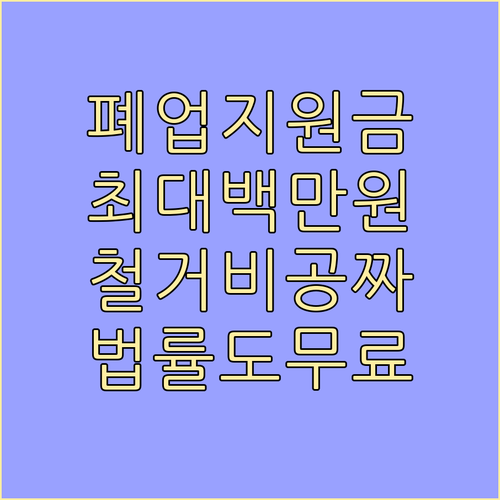 원스톱폐업지원 혜택 총정리 철거비 지..