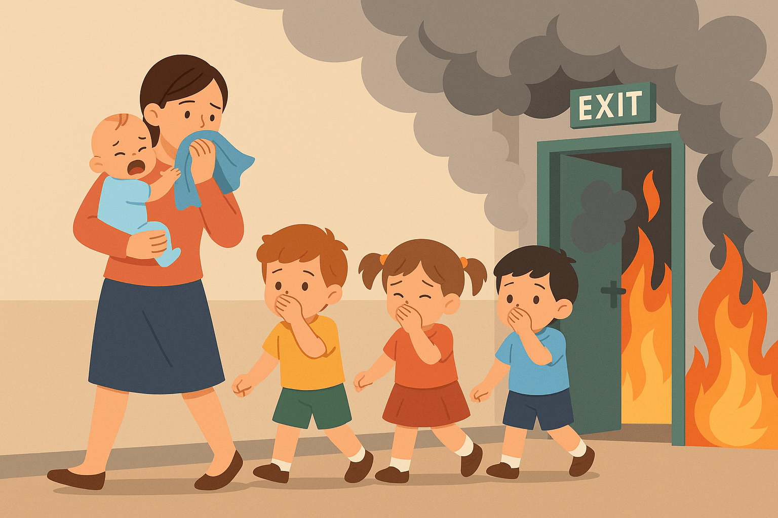 어린이집에서 불이 난다면