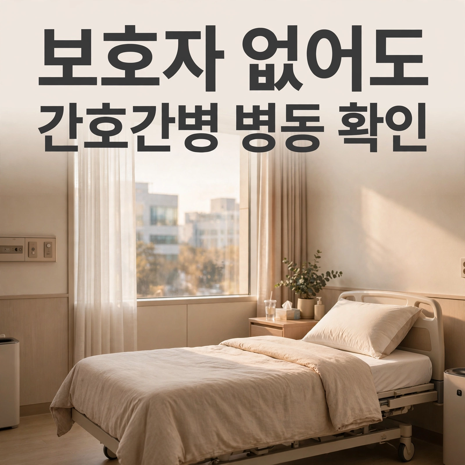 밝은 병원 병동 침대 대표 이미지