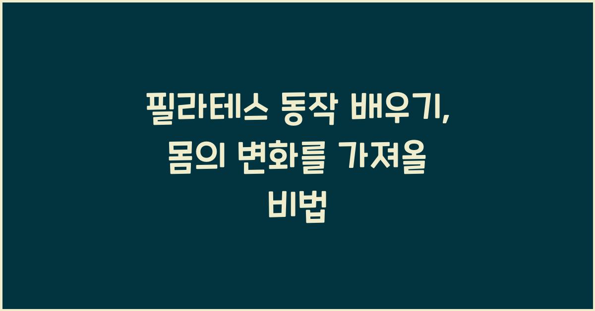 필라테스 동작 배우기