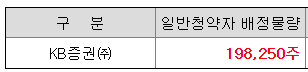 디에스단석 일반 배정물량 KB