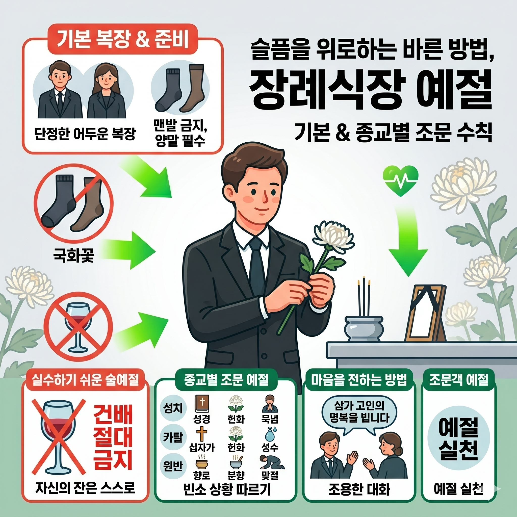 슬픔을 위로하는 바른 방법, 장례식장 예절 종교별 조문 수칙