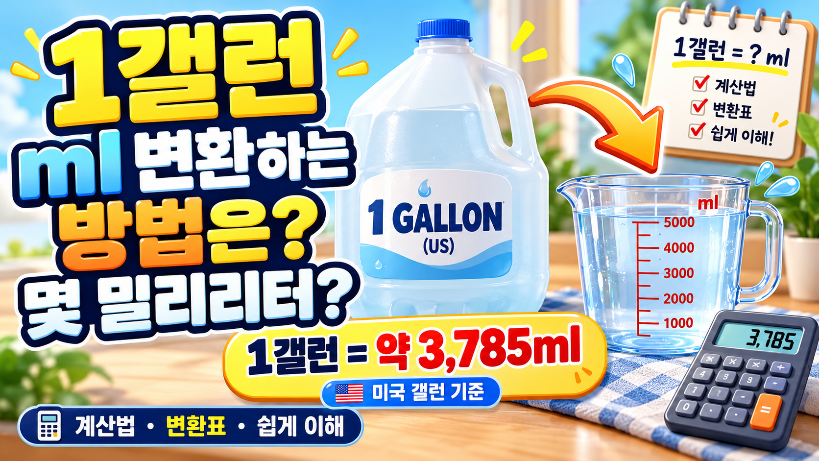 1갤런-ml변환