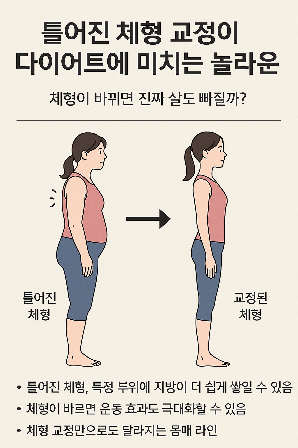 틀어진 체형 교정이 다이어트에 미치는 놀라운 변화