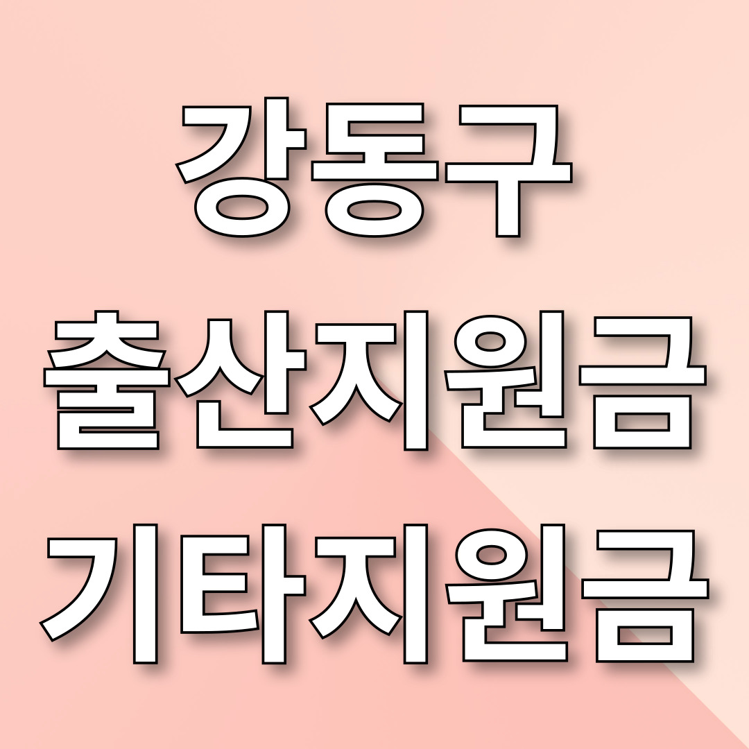 강동구 출산지원금
