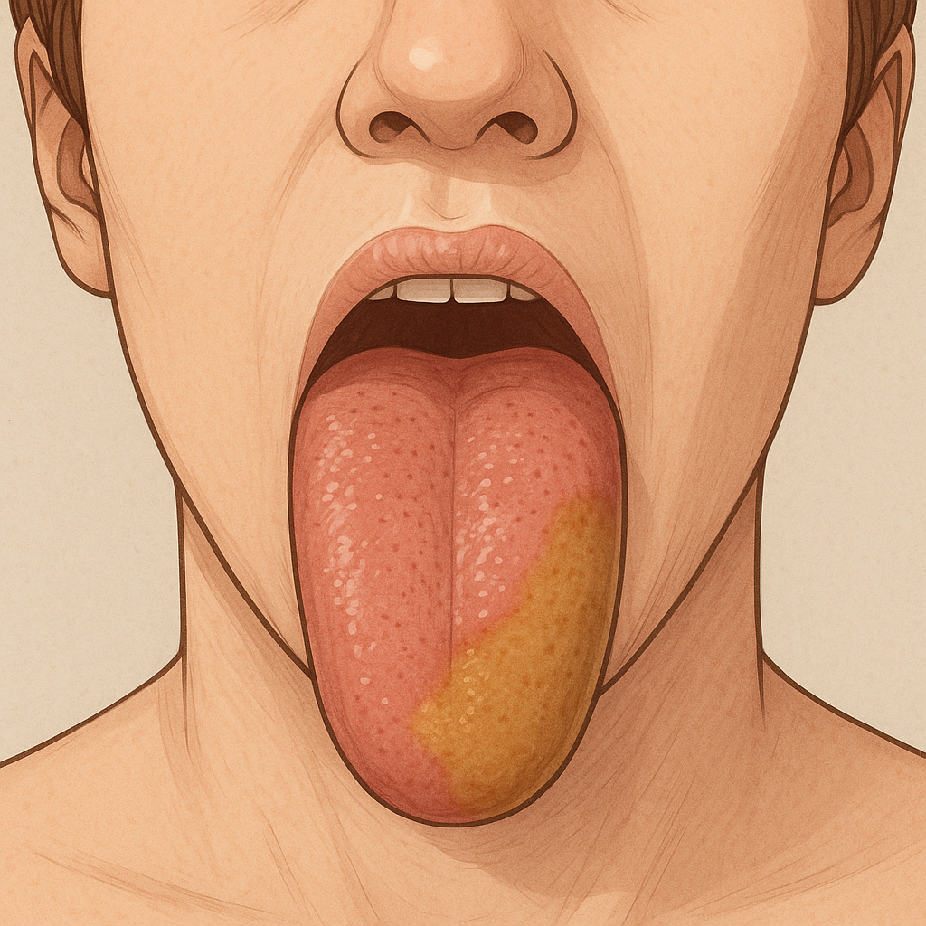 혀 색이 변했을 때