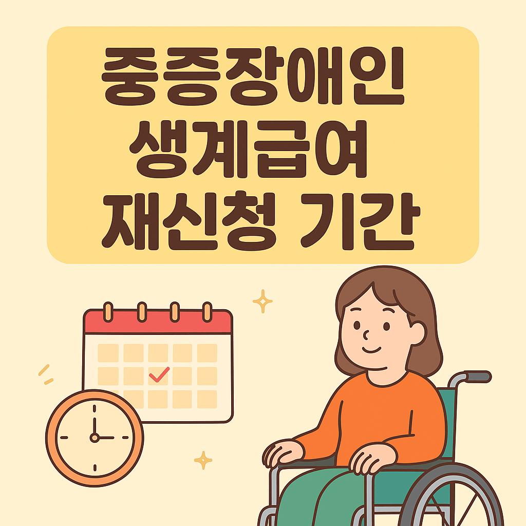 중증장애인 생계급여 재신청 기간 및 전략 관련 사진