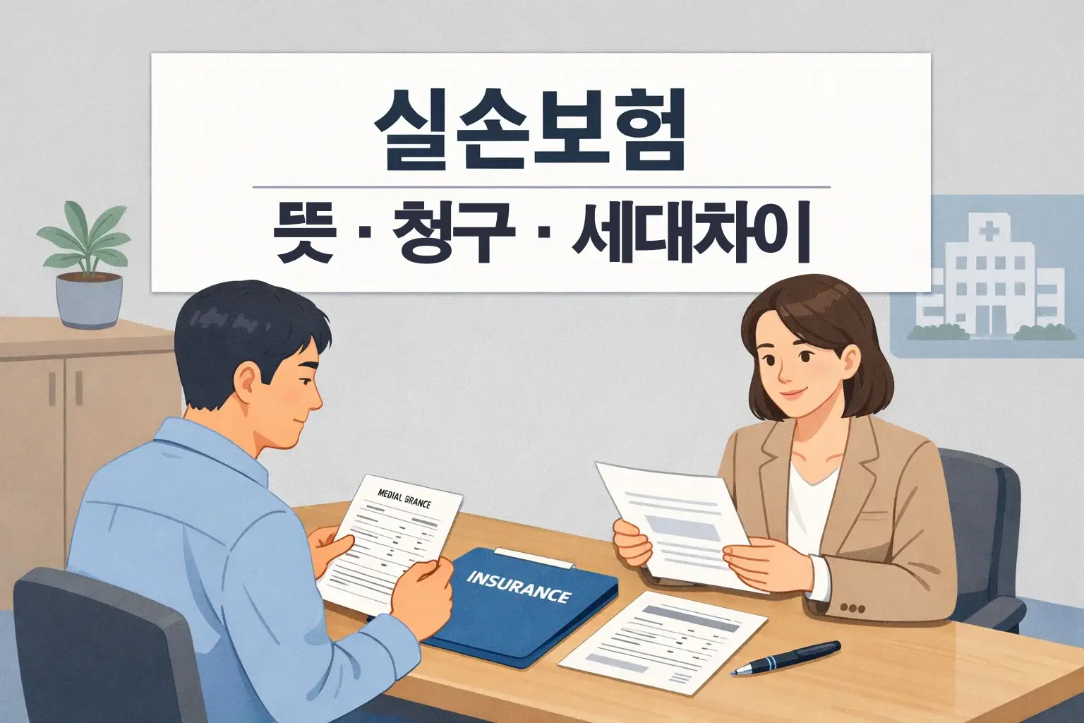 실손보험 제도 바뀐 내용 정리에서 실손보험의 기본 뜻과 청구 흐름, 세대차이를 함께 이해하도록 정리한 대표 이미지