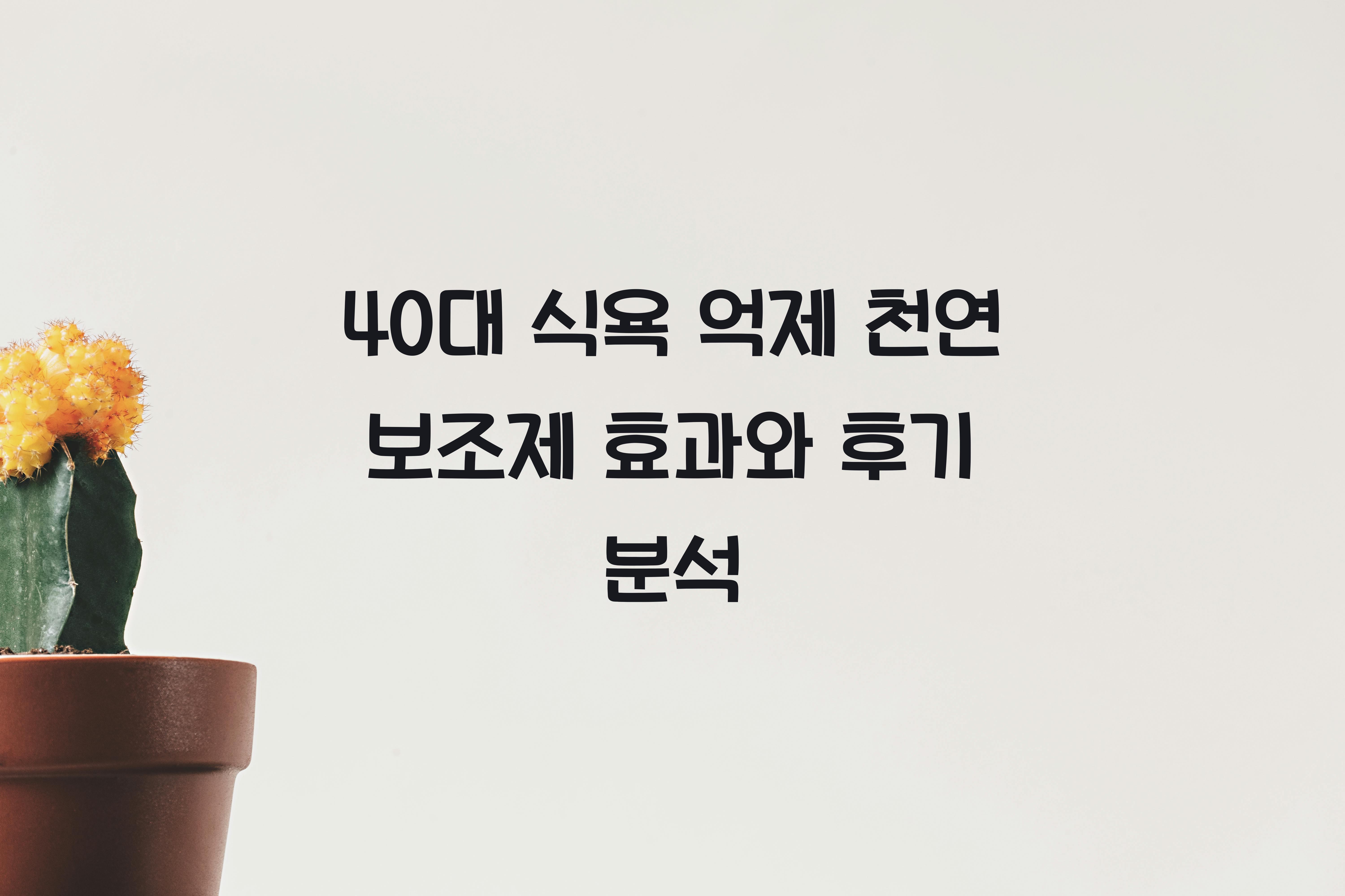 40대 식욕 억제 천연 보조제