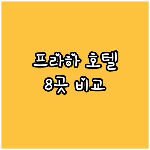 프라하 인기 호텔 8곳 비교 분석 조