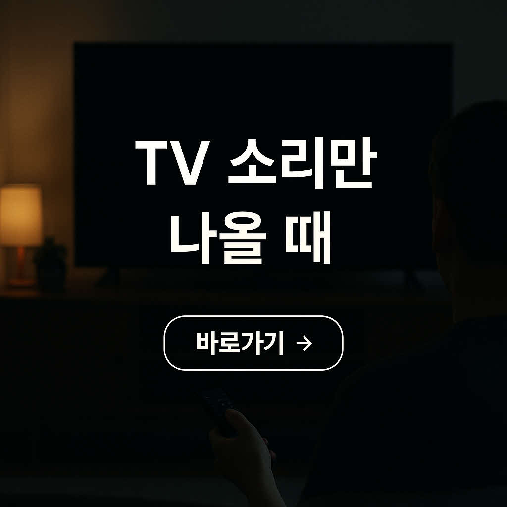 TV 화면이 안나오고 소리만 나올 때 원인과 해결방법