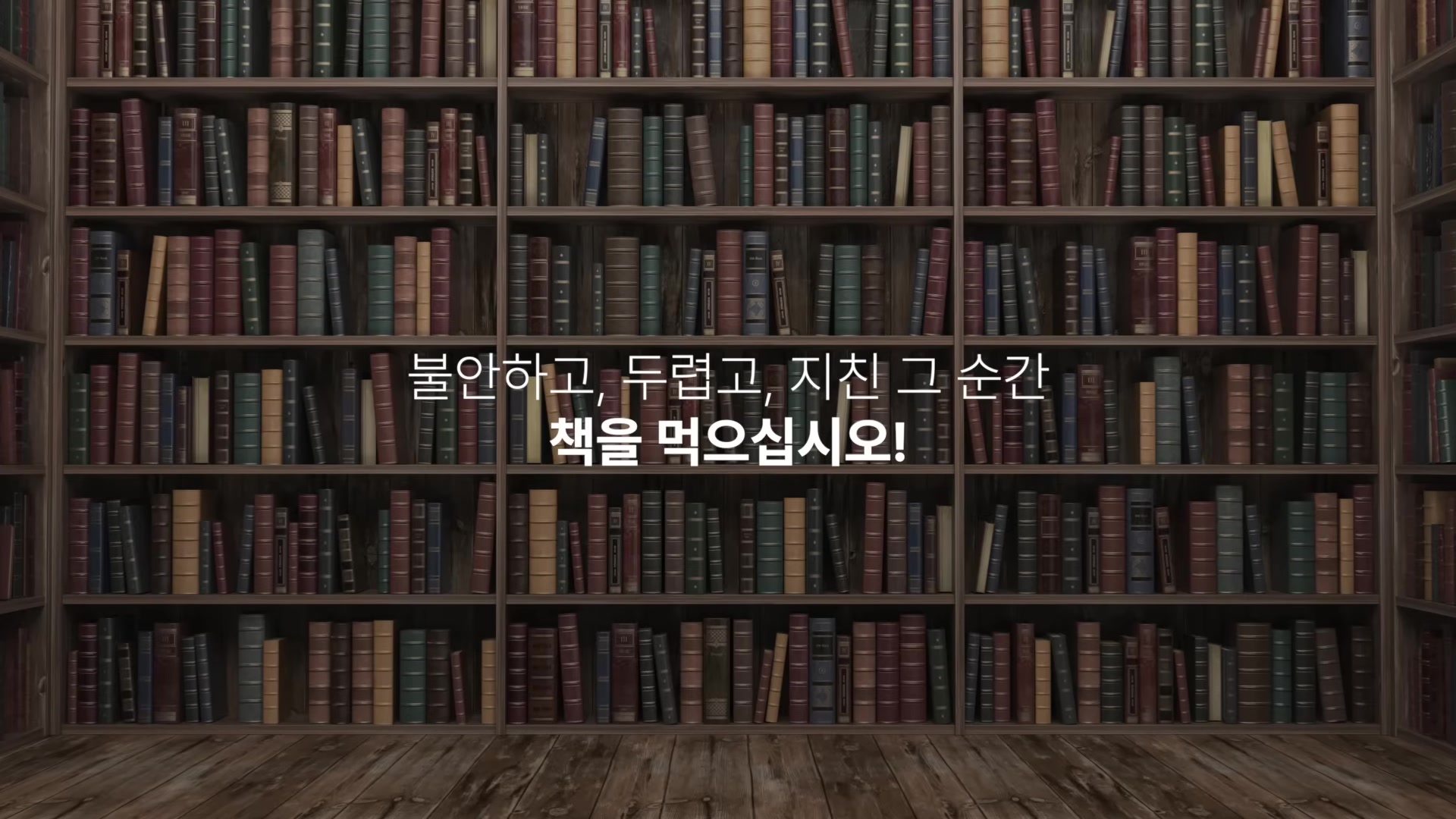 불안하고 , 두렵고 , 지친 그 순간 책을 먹으십시오!