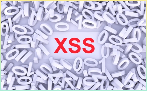 분산 바이너리 코드 3D 일러스트레이션이 있는 XSS 개념