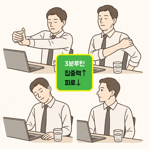 책상에서 할 수 있는 간단한 스트레칭 – 앉은 자세로 피로를 풀어내는 방법