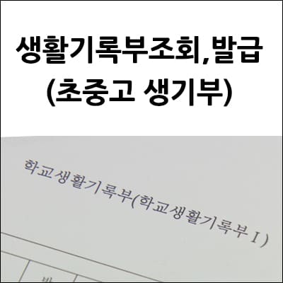 생활기록부 조회 및 발급