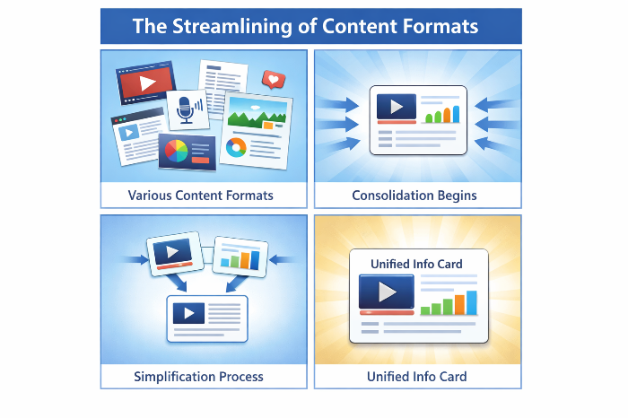 콘텐츠 구조가 압축되는 흐름 이미지