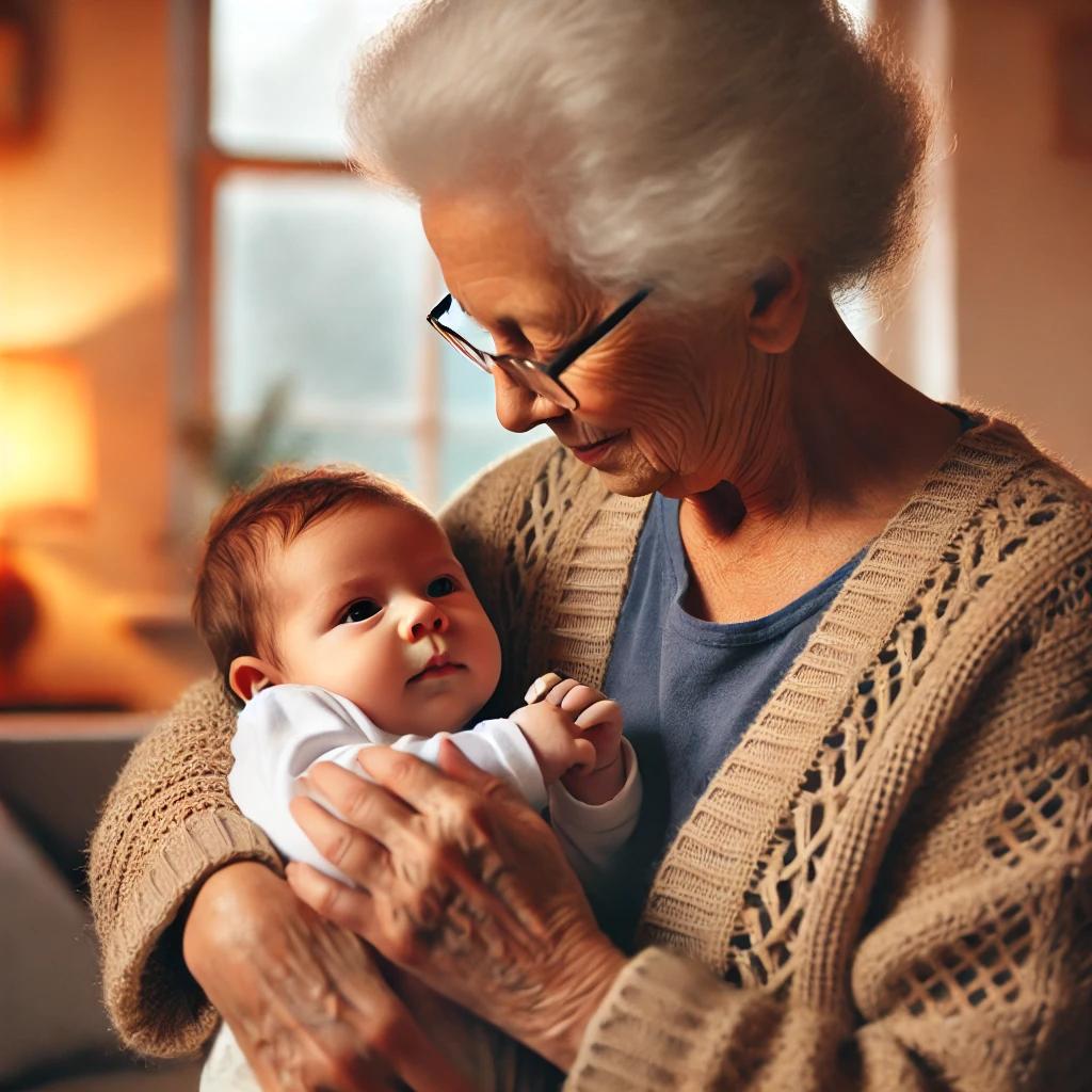 치매 할머니 아기