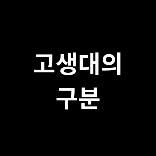 고생대의 구분