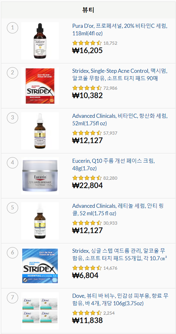 아이허브 베스트셀러