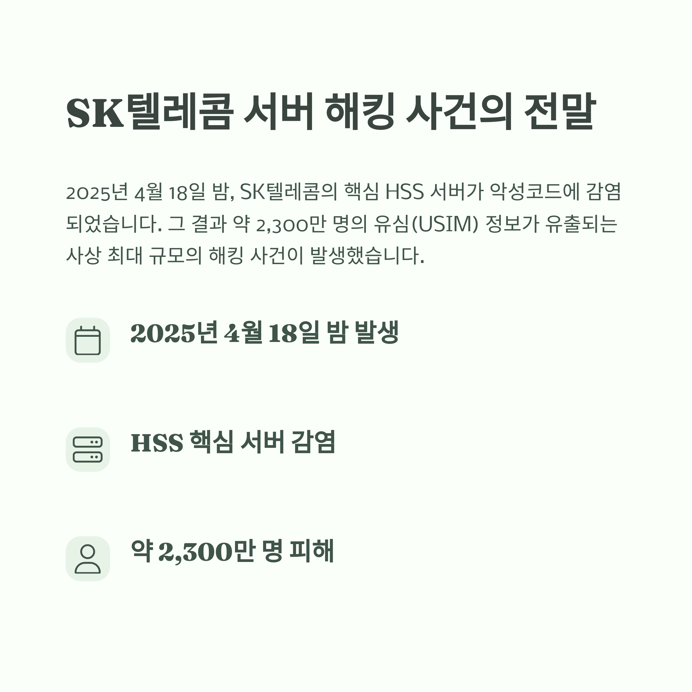 2025년 sk 유심 해킹 사건: 대응 방안