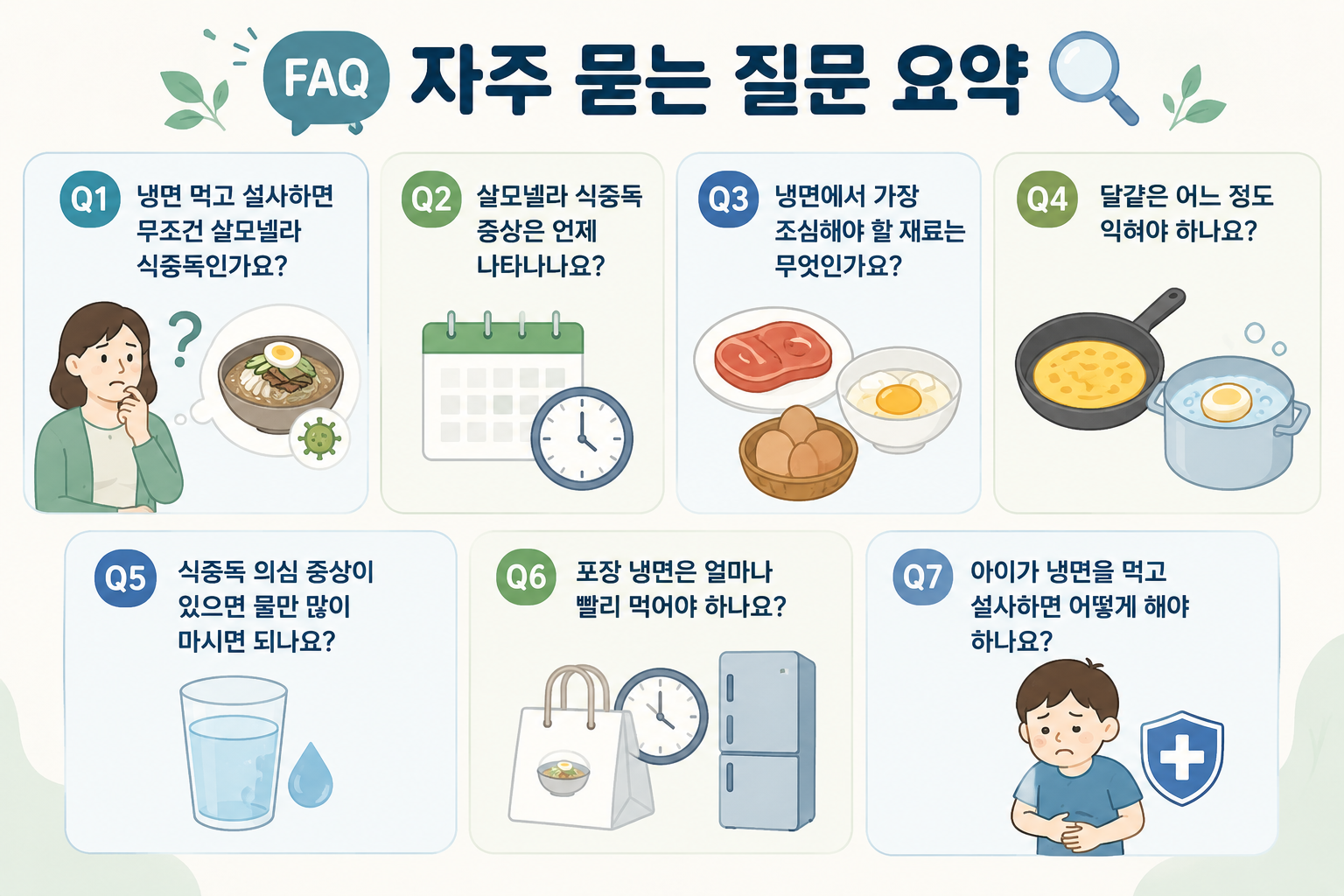 냉면 먹고 설사&middot;복통? 살모넬라 식중독 증상과 병원 가야 할 기준