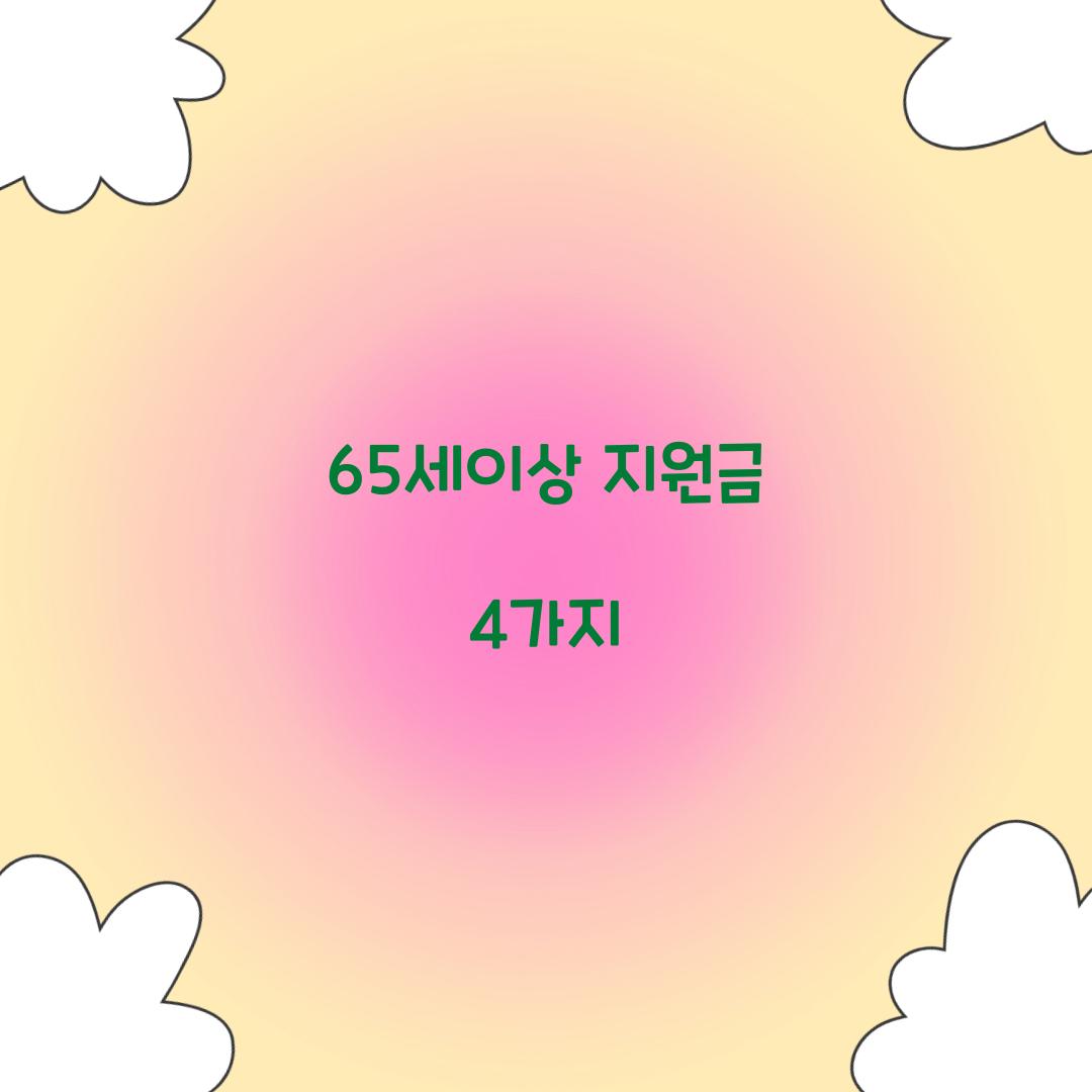 65세이상 지원금 4가지