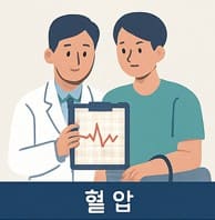혈압검사하는의사와환자