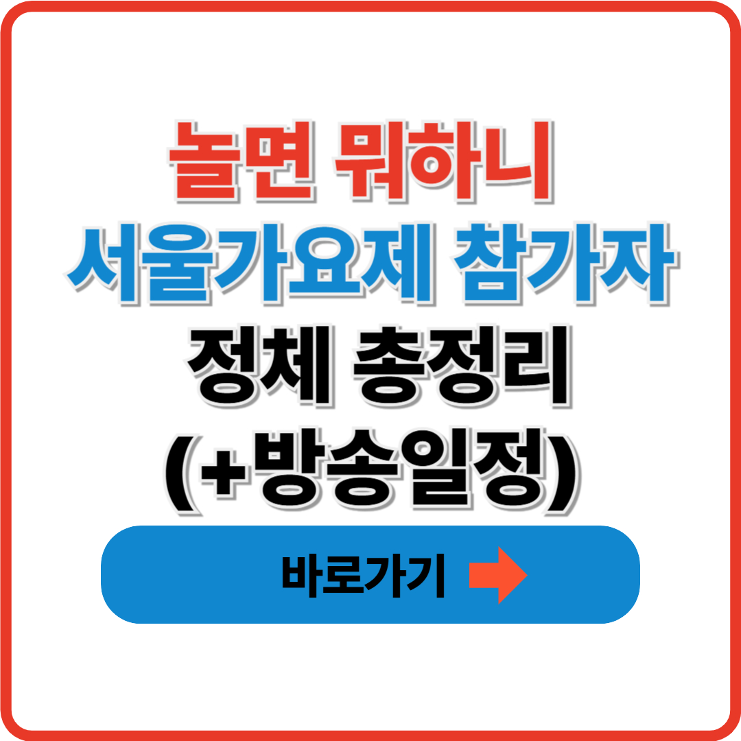 2025 놀면 뭐하니 서울가요제 참가자 정체 총정리(+방송일정)