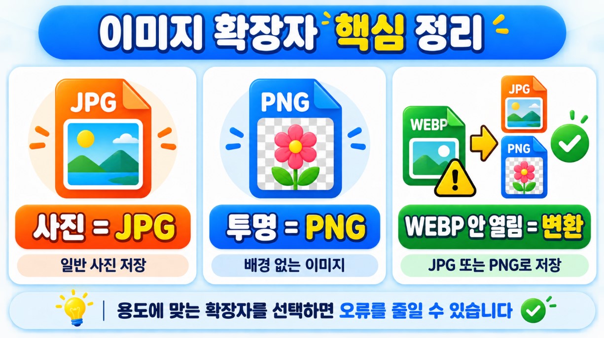 JPG&middot;PNG&middot;WEBP 한눈에 정리