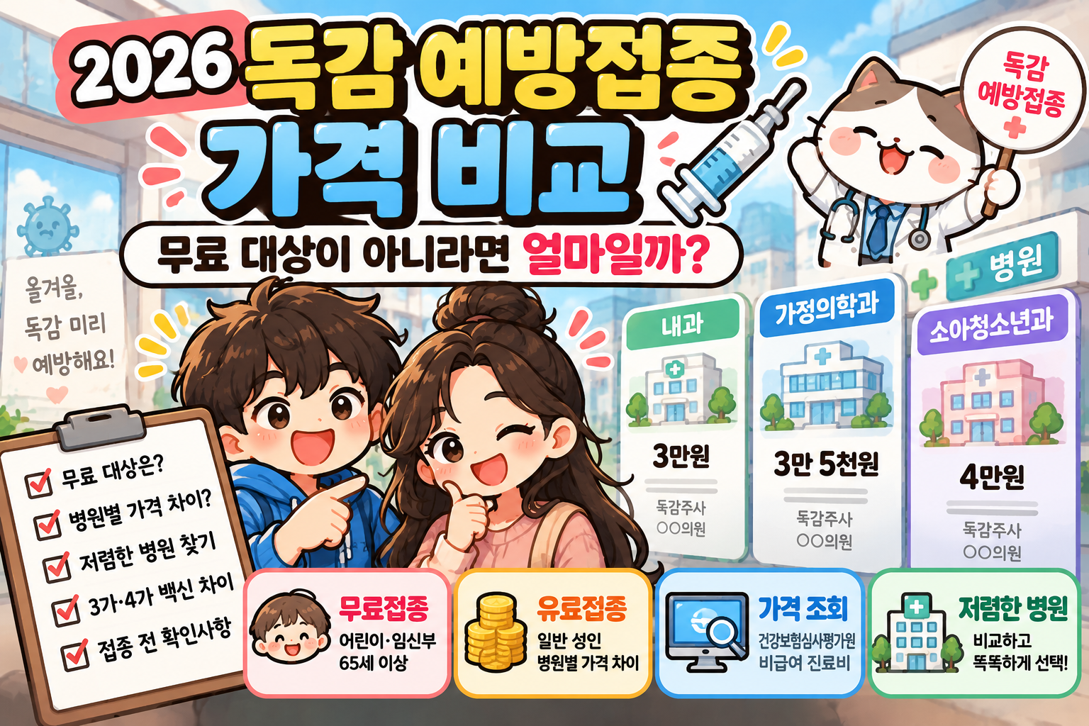 2026 독감 예방접종 가격 비교