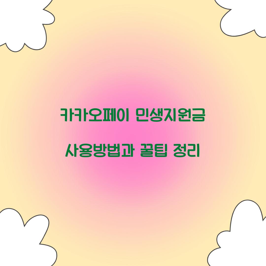 카카오페이 민생지원금 사용방법