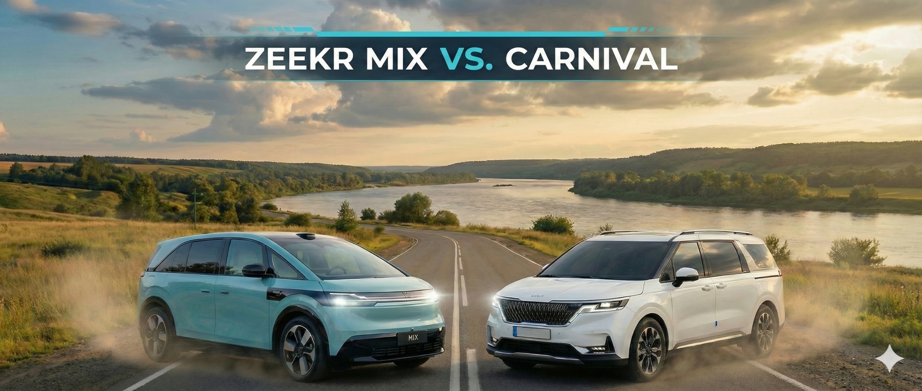 B필러가 제거된 파격적인 구조의 미래형 MPV 지커 믹스가 도심 속에서 문을 열고 공간 활용성을 뽐내는 고해상도 이미지.